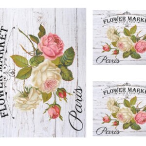 Vintage Image French Advertising Labels Roses Transfers Flower Market ...