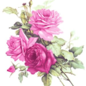 Vintage Image Victorian Shabby Pin Cabbage Roses Furniture Transfer Decals FL498
