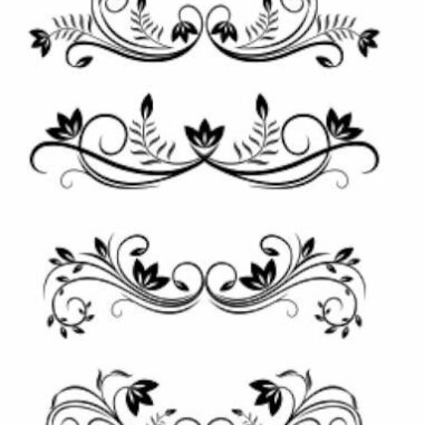 Victorian-Like Image Swirls Scrolls Floral Flower Transfers Waterslide Decal U PICK COLOR MIS514