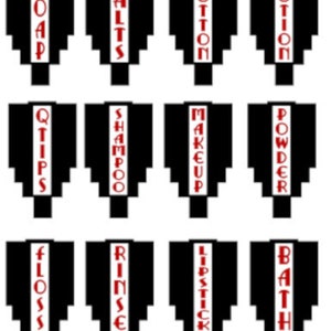 Vintage Art Deco Bath Vanity Labels Transfers Waterslide Decals~ BA206 CHOICE OF COLOR