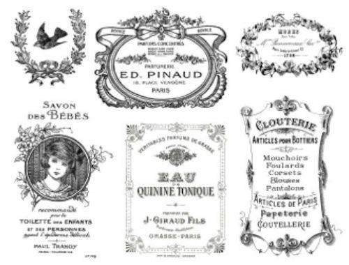 Vintage French Advertising Labels Furniture Transfers Waterslide Decals  MIS685