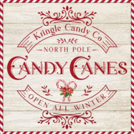 Grunge Wood Background Christmas Candy Cane Art Sign, Farmhouse Home Decor and Print, Digital Download