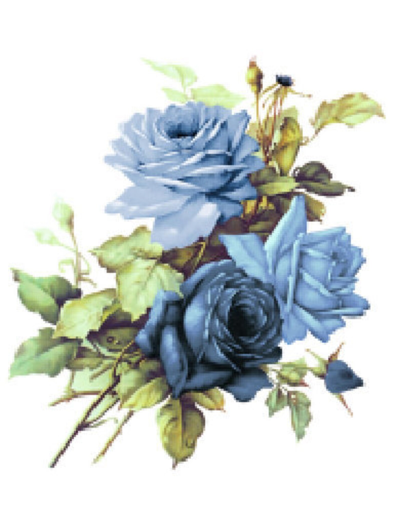 Blue English Roses Vintage Image Blue English Roses Furniture Transfers Waterslide Decals ...