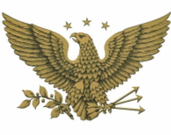 Vintage Image Patriotic Gold Early American Eagle Large Transfers Waterslide Decals MIS525