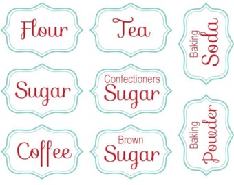 Vintage Retro Canister Labels Shabby Decals - Etsy