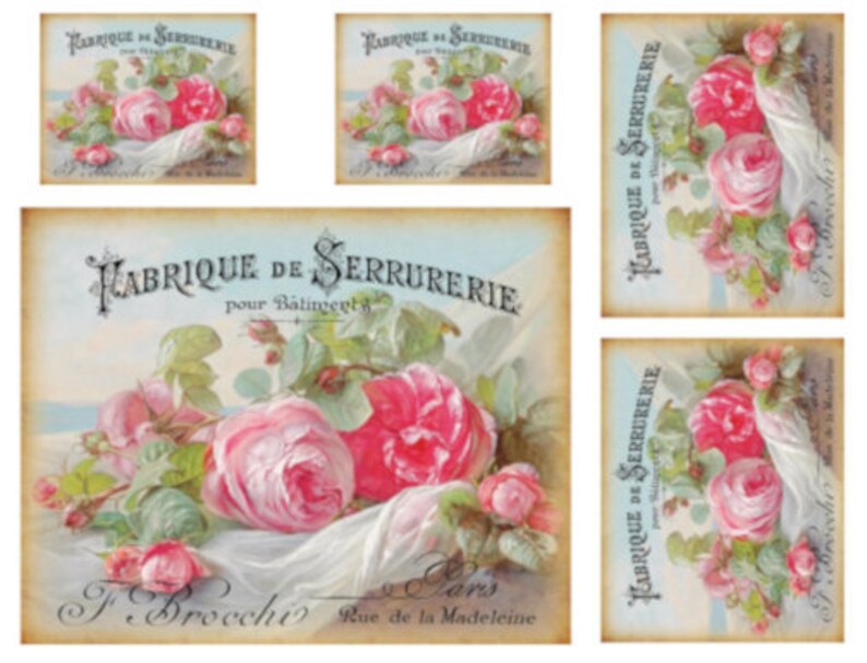 Vintage Image Grunge French Pink Roses Art Furniture Transfers - Etsy