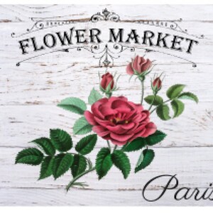 Vintage Image French Advertising Labels Roses Transfers Flower Market ...