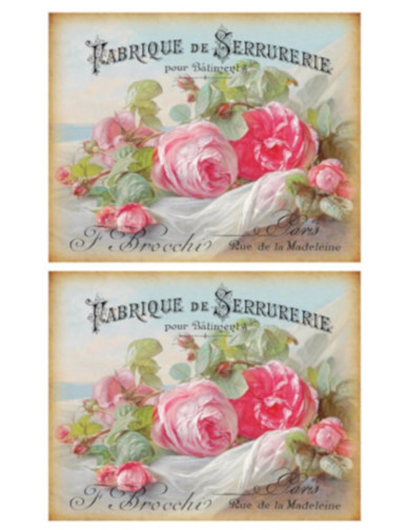 Vintage Image Grunge French Pink Roses Art Furniture Transfers - Etsy
