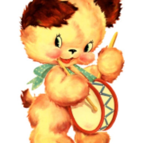 Vintage Image Shabby Retro Nursery Baby Animal Assortment Etsy