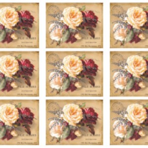 Vintage Image French Label Roses Furniture Transfers Decoupage ...