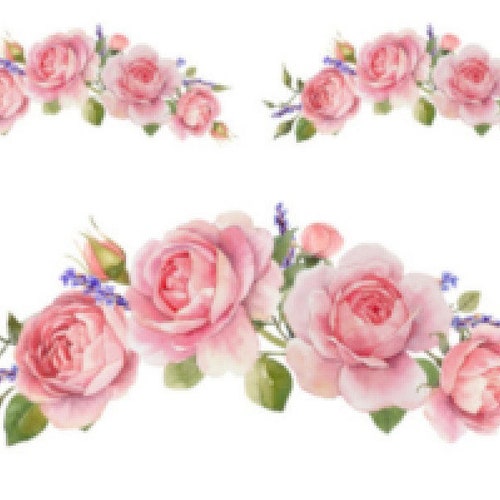 Shabby Pink Roses Swags Flowers Furniture Transfers Waterslide - Etsy