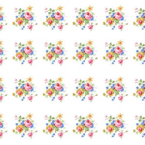 Vintage Image Shabby Pink Rose Floral Bouquet Transfers Waterslide ...