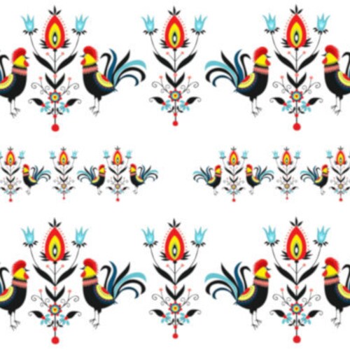 Retro Image Kitchen Rooster Folk Art Animals Furniture Etsy