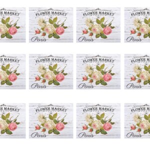 Vintage Image French Advertising Labels Roses Transfers Flower Market ...