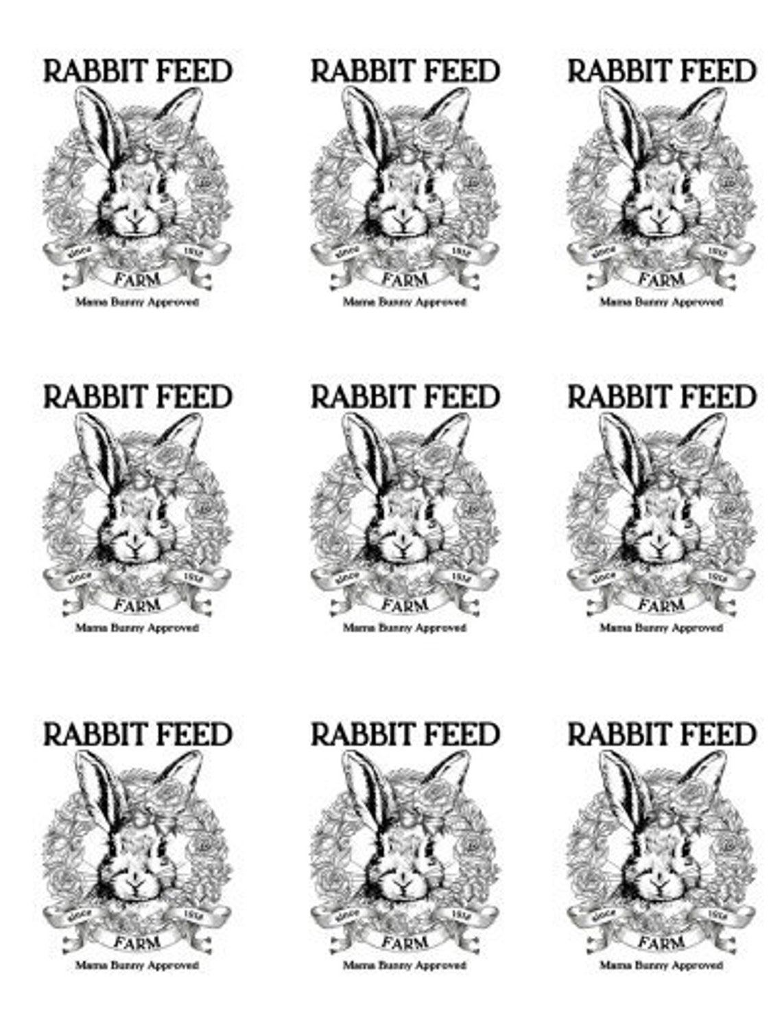 Vintage Image Advertising Labels Furniture Transfers Rabbit Feed, Bunny ...