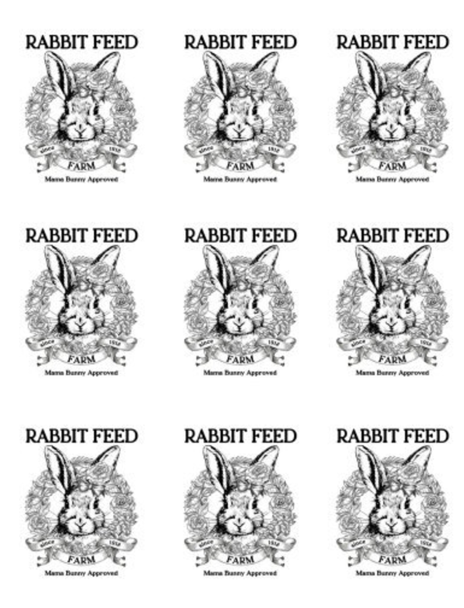 Vintage Image Advertising Labels Furniture Transfers Rabbit Feed, Bunny ...