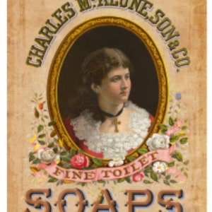 Vintage Image Grunge Antique Soap Advertisement Roses Waterslide Decals MIS677