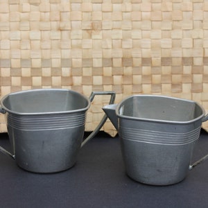 Pewter Cream and Sugar Set c1940s PRICE REDUCED