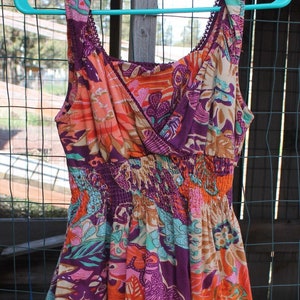 Vintage Orange Print Cotton Sundress c2000