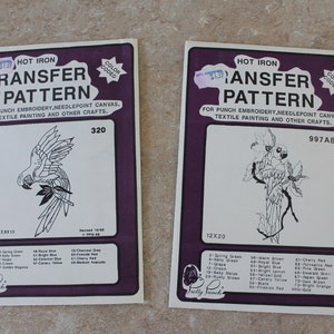 Two Iron On Transfer Patterns of Birds 1989 NOS