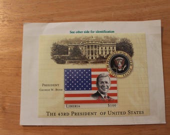 Liberia/George W. Bush - Hoja de sellos de recuerdo de 2000