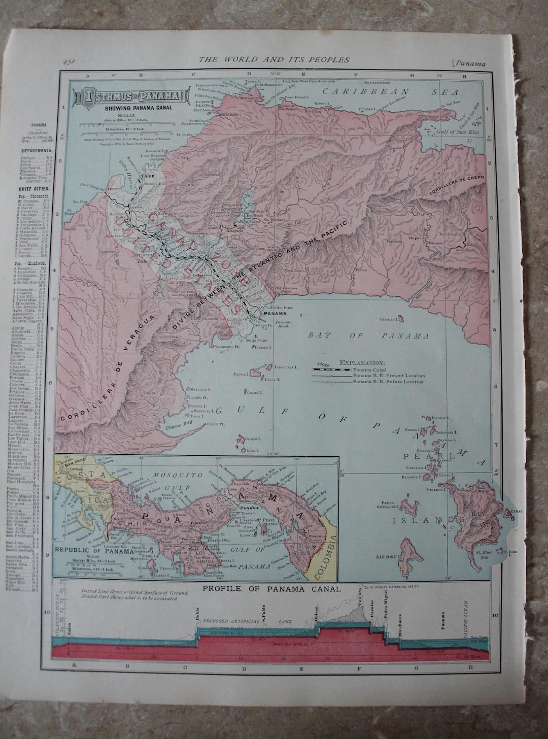 Historical Panama Canal Zone Map Photographs and Descriptions - Etsy