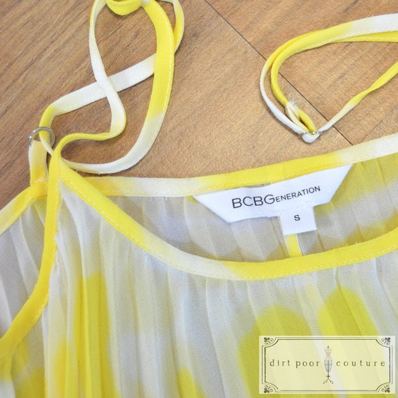 Vintage, Yellow, Chiffon, BCBG, Sheer, Top - image 2