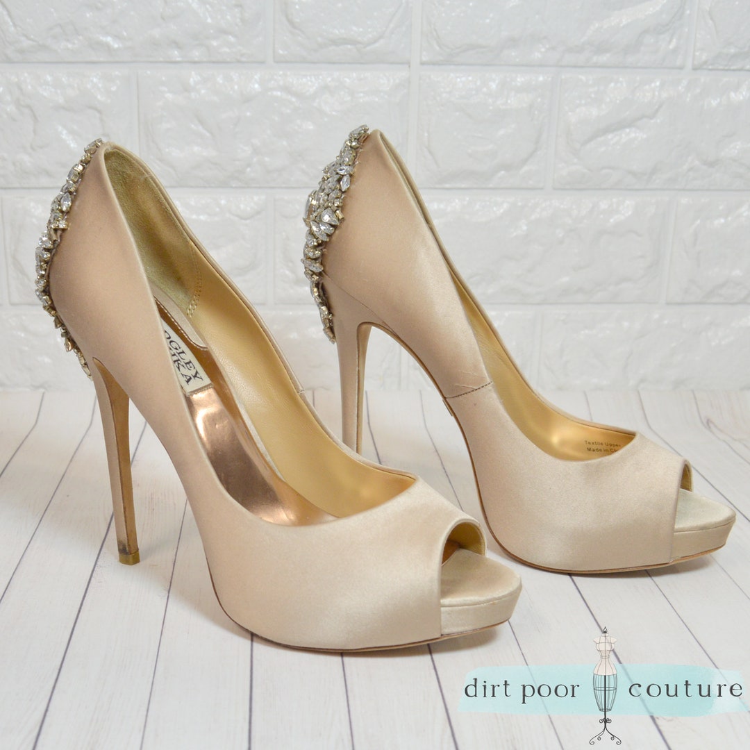 Sequined Champagne Crystal Shoes Pointed Stiletto Heel High Heels