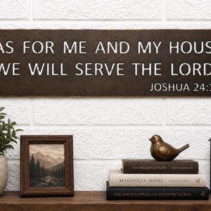 Bible Verse Sign Steel Wall Art Scripture Display Christian Home Faith Gift Inspirational Family Motto Plaque Joshua Serve Lord