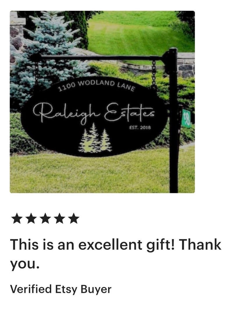 Personalized Sign Evergreen Tree Custom Door Plaque Oval Metal Address Sign Outdoor Family Name Marker Entrance Rustic Home Wall Gift Realto image 17