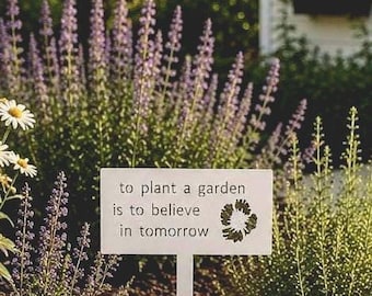 Garden Quote Sign Landscape Art Metal Stake Yard Display Outdoor Motivation Belief Tomorrow Plant Marker Steel