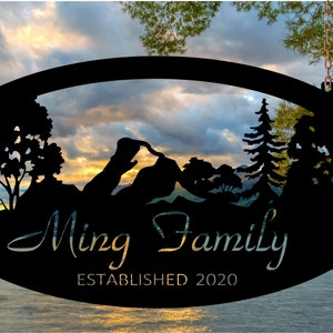 Metal MOUNTAIN Sign, cabin sign, metal cabin sign