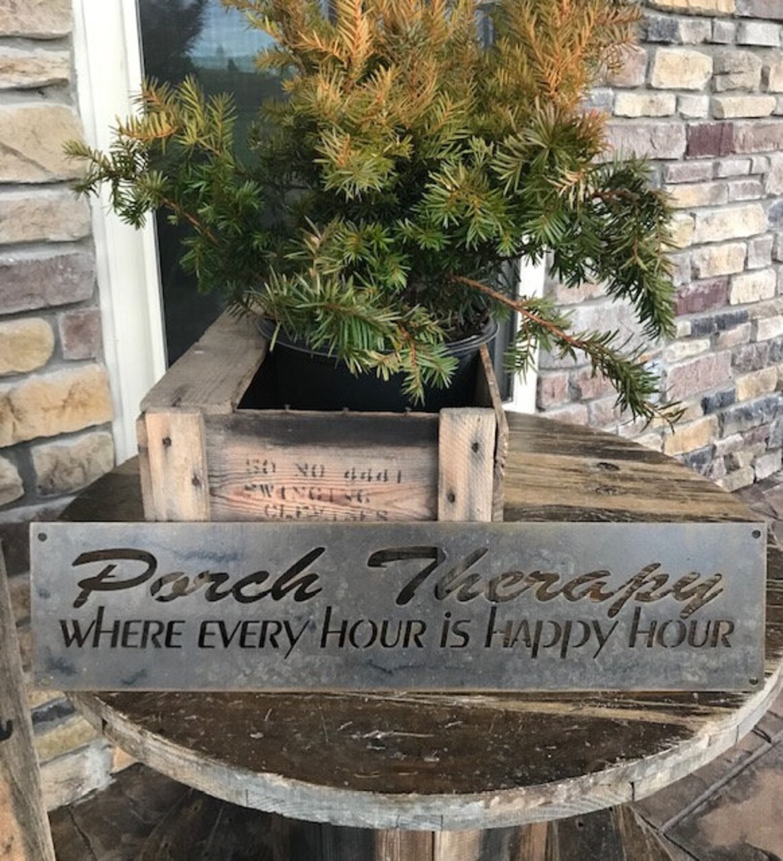 CUSTOM Metal Porch Sign porch Therapy Where Every Hour is Etsy