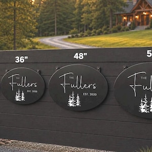 Personalized Sign Evergreen Tree Custom Door Plaque Oval Metal Address Sign Outdoor Family Name Marker Entrance Rustic Home Wall Gift Realto image 11