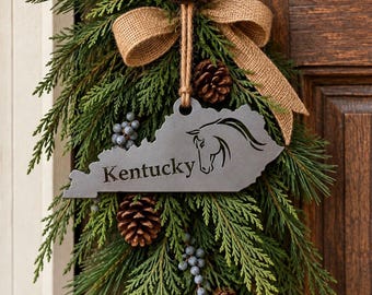 Weihnachtsbaumschmuck aus Metall für Kentucky – Rustikales Wohnaccessoire, Erinnerungsstück, Geschenkidee für Männer, Ausdruck des Stolzes auf den Bundesstaat.