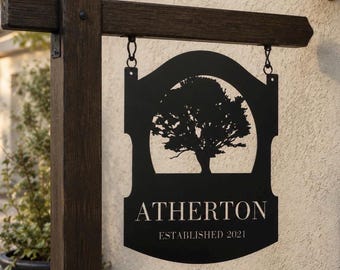Personalized Metal Signs Steel Tree Sign Family Name Wall Art Wedding Gift Anniversary Home Established Date Plaque Custom Maple