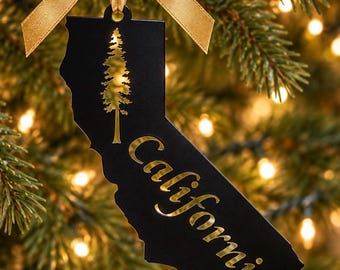Kalifornischer Weihnachtsschmuck aus Metall, rustikale Wohnaccessoires, Geschenkidee, Strumpffüller, Erinnerungsstück, Ausdruck des Stolzes auf den Bundesstaat, handgefertigt