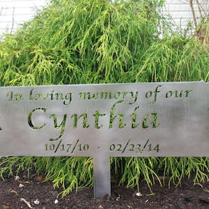 Metal in memory plaque with  2ft stake