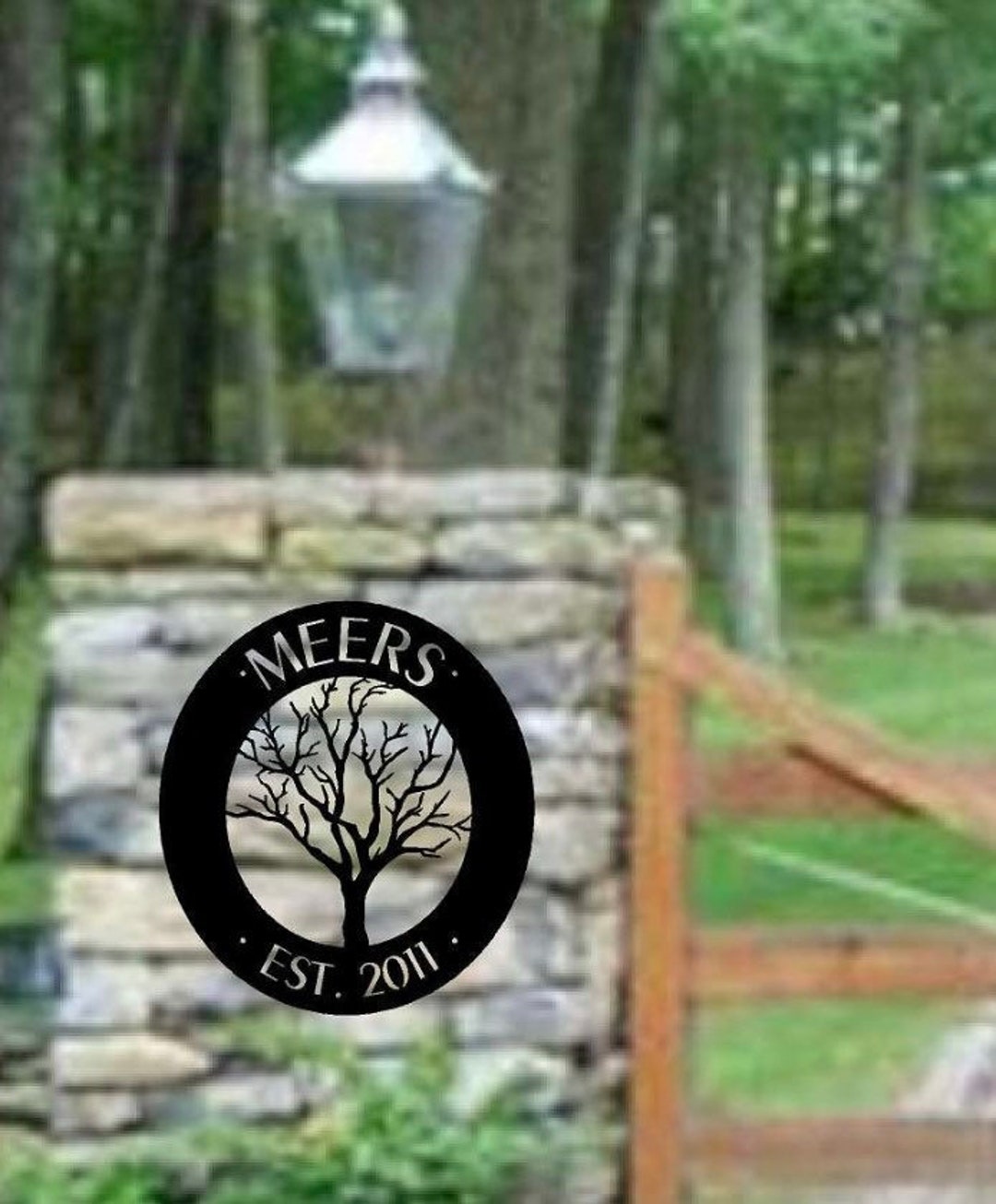 Oval Tree Sign, Winter TREE Sign, Metal Sign With Your Name - Etsy