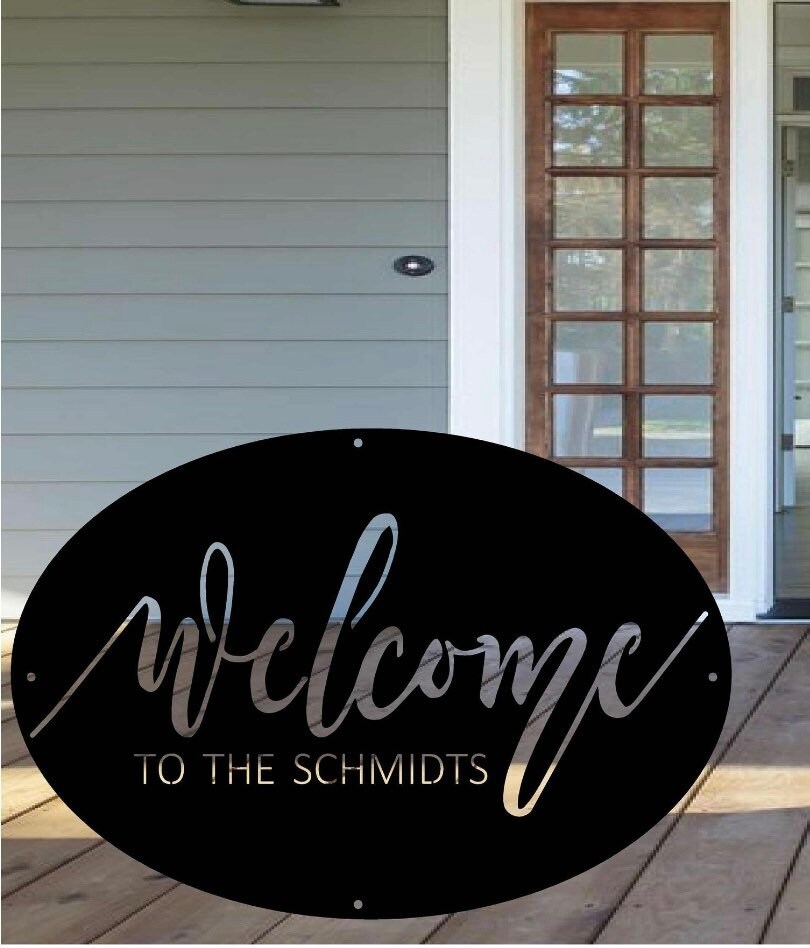 Metal OVAL Welcome to Our Home SIGN - Etsy