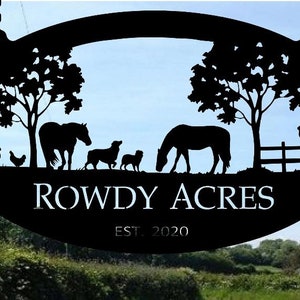Large Personalized Metal Sign HORSES DOG Fence CAT