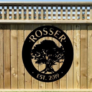 OAK TREE sign, metal sign with your name