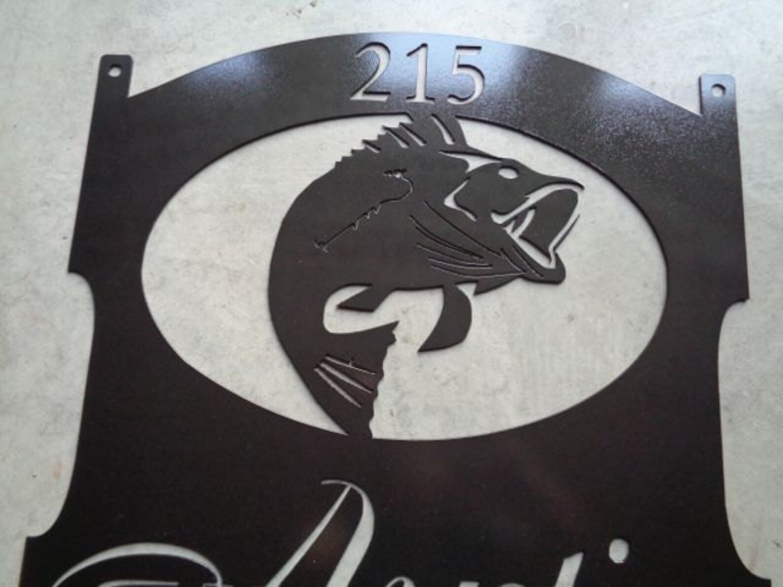 Metal Bass Sign With Wide Mouth Bass Fish - Etsy