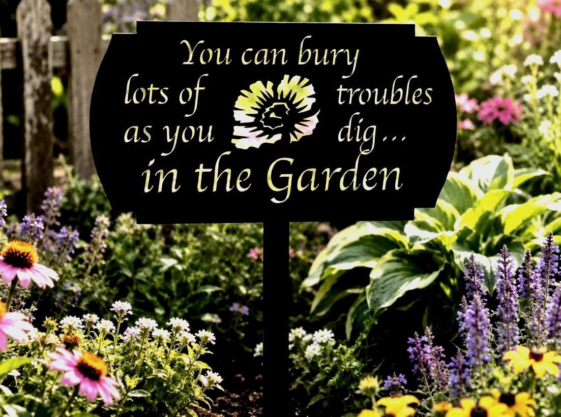 Metal Garden Sign Inspirational Yard Stake Decoration Outdoor Landscape Quote Art Steel Gardener Gift Motivational Planter