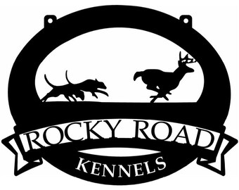 Metal Deer hunt  Sign, DOG Buck CHASE sign, customized hunting dog sign
