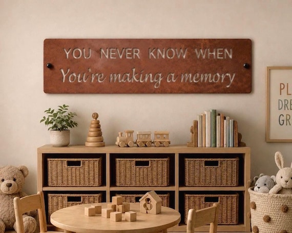 Inspirational Wall Art Metal Plaque Motivational Quote Memory Making Gift Family Home Motto Sign Copper Finish Rustic Farmhouse Hanging