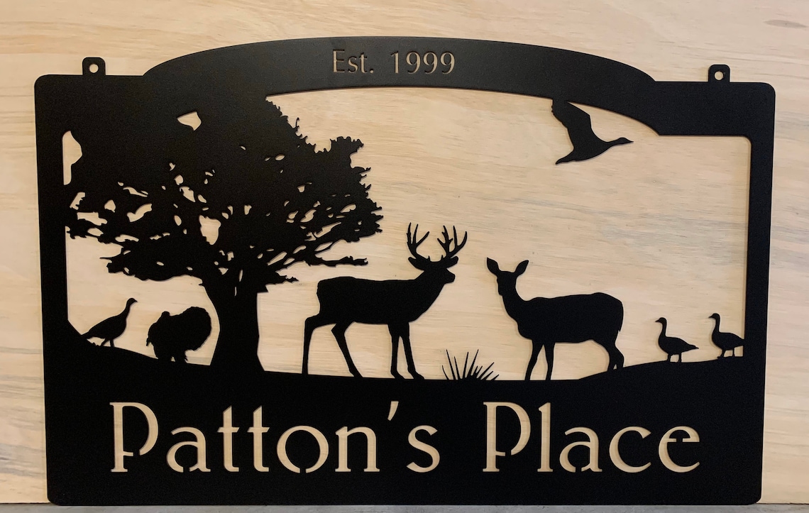 Metal Sign With Wildlife Deer Turkey Geese Etsy