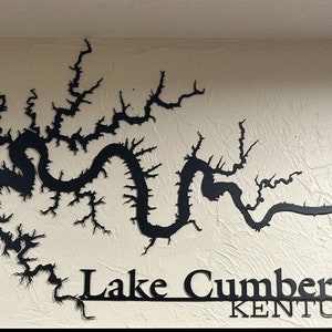 Mapa do lago CUMPERLAND em arte em metal