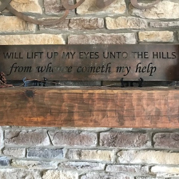 I Will Lift Up My Eyes unto the Hills metal plaque