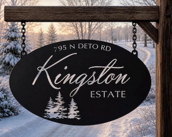 Personalized Gift For Her Under 100 Gift For Him Custom Address Sign Metal Plaque Family Name House Number Marker Outdoor Wall Home Holiday